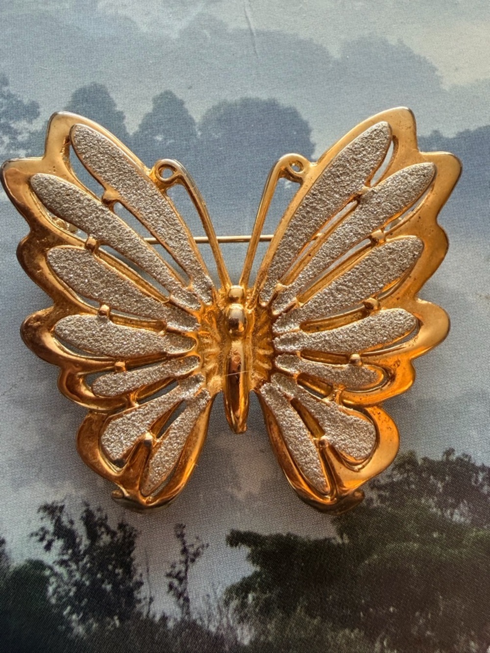 Gold and Silver Butterfly Brooch